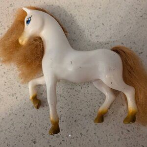 Vintage Marchon Enchanted Kingdom White Horse Pony Brown Mane Tail